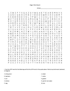 Preview of Cambridge Latin Course Stage 1 Word Search