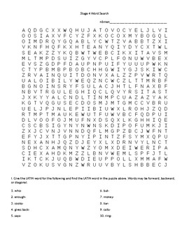 Cambridge Latin Course Stage 4 Word Search by MagisterMass | TPT