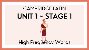 Preview of Cambridge Latin Unit 1 Stage 1 High Frequency Words