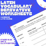 Cambridge Latin Unit 2 Vocabulary Derivative Bundle