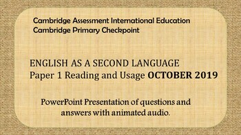 Preview of Cambridge Primary Checkpoint ESL Exam Practice for Distance Learning