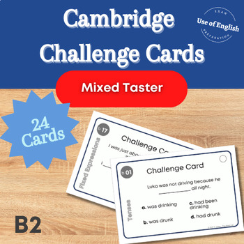 Preview of Cambridge Use of English cards | Mixed grammar vocabulary word formation