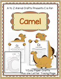 Camel and Letter "C" Crafts and Letter Practice Pages
