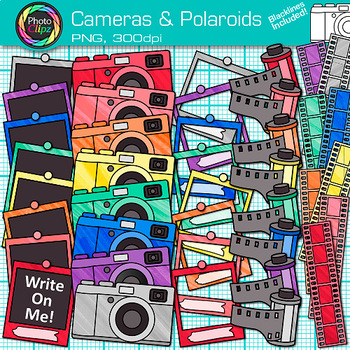 Preview of Camera Clipart: School Yearbook & End of Year Clip Art, Transparent PNG B&W