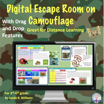 Preview of Camouflage Digital Escape Room and Reading Passages