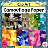Camouflage Paper - Clip Art Camouflage Digital Paper  (14 