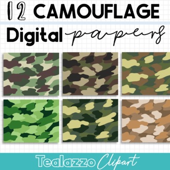 Camouflage digital papers for commercial use by Tealazzo Clipart