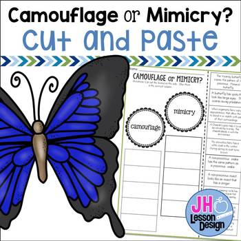 Preview of Camouflage or Mimicry? Cut and Paste Sorting Activity