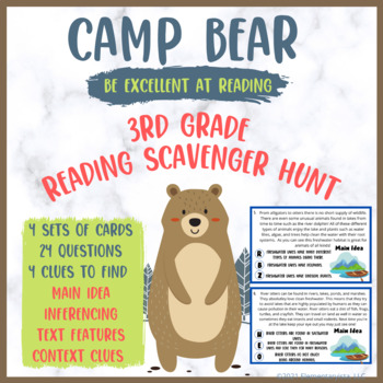 Preview of Camp BEAR - Camp Themed Reading Scavenger Hunt - 3rd Grade