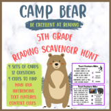 Camp BEAR - Camp Themed Reading Scavenger Hunt - 5th Grade