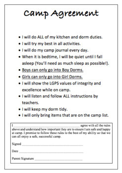 Preview of Camp Booklet Editable