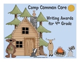 Common Core Writing Awards for 4th Grade Camping Theme