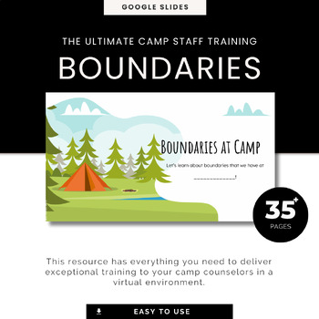 Preview of Camp Counselor Boundaries Training, Boundaries at Summer Camp, EDITABLE