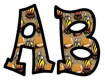 Preview of Camp Fire S'mores Alphabet Letters