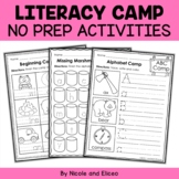 Camp Kindergarten No Prep Literacy Packet