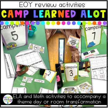 Preview of Camp Learned Alot Activities | ELA and Math First Grade EOY Review