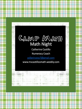 Preview of Camp Math Night Kit - Activities for a Camp Themed Math Night