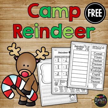 Christmas Activity with Reindeer ABC Order FREEBIE