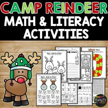 Preview of Christmas Reindeer Activities Fun and Games Math | Literacy | Crafts