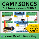 Camp Songs Music Reading Bundle with Differentiated Orff A