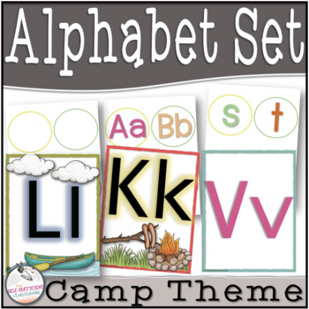 Camp Theme Alphabet Classroom Wall Cards by The Self-Sufficient Classroom