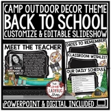 Camping Theme Meet the Teacher Template Editable Back to S