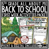 Camp Theme First Week Back To School Activities 5th Grade 