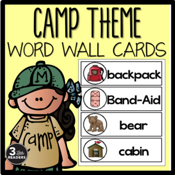 Preview of Camp Theme Word Wall Cards {FREEBIE}