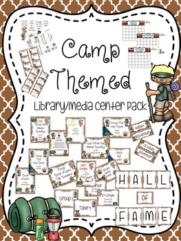 Preview of Camp Themed Library Media Center Pack {with EDITABLE passes and signs}