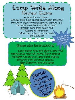 Preview of Camp Write-Along: A 4th grade Writing STAAR Review Game
