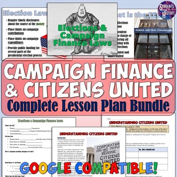 Preview of Campaign Finance and Citizens United Lesson Plan Bundle