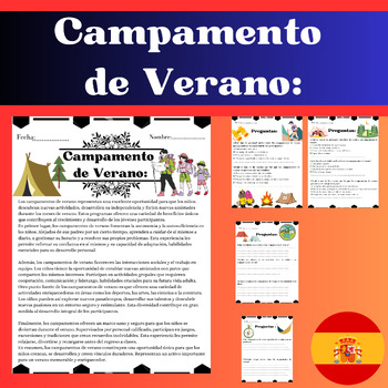 Preview of Campamento  de Verano: Preguntas y Respuestas: