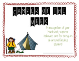 Camper of the Week Certificate