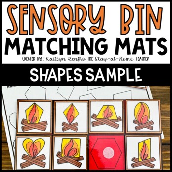 Campfire Shapes Sensory Bin Matching Mat and Worksheet | TpT
