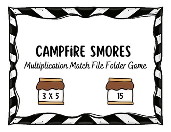 Preview of Campfire Smores Multiplication File Folder Game for Autism/MD