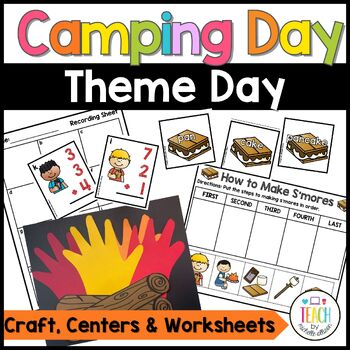 Preview of Camping Day Camping Craft Camping Math Camping Centers Fun End of Year Activity