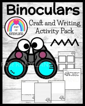 Preview of Camping Activity - Binoculars Craft and Writing Prompts - Literacy Center
