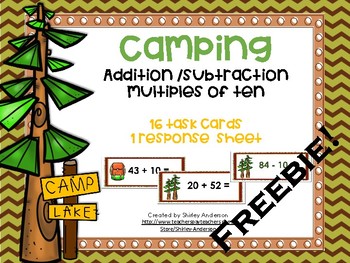 Preview of Camping: Addition & Subtraction with multiples of ten