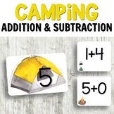 Camping Addition and Subtraction Sorting for Math Centers
