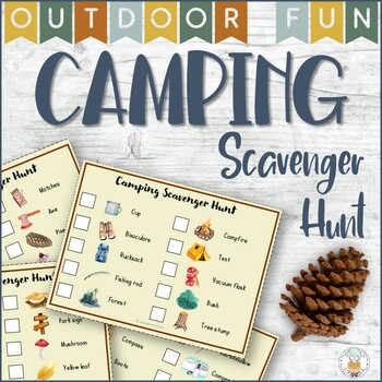 Camping Adventure Scavenger Hunt Cards for Spring or Summer Outdoor Game