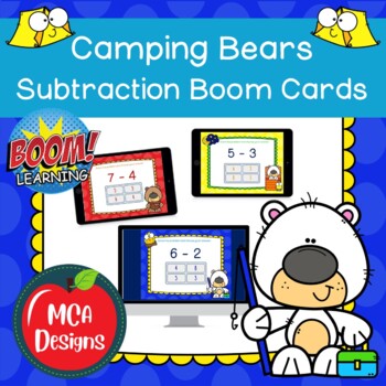 Preview of Camping Bears Subtraction Boom Cards