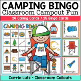 Camping Day Bingo - Classroom Campout Fun Summer School Activity