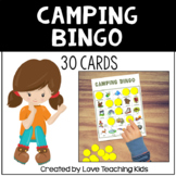 Camping Bingo Game - Vocabulary Activity Easy Prep