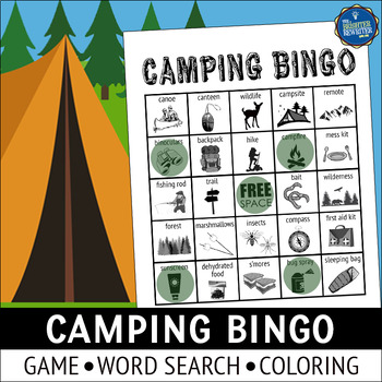 Preview of Camping Bingo Game and Word Search