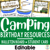 Camping Birthday Chart Display Bulletin Board | Back to Sc