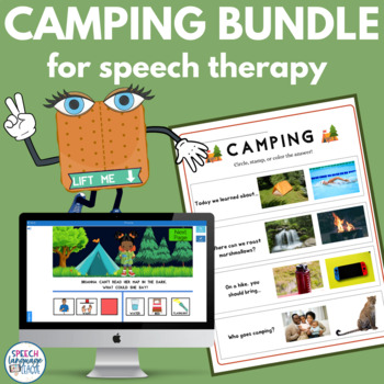 Preview of Camping Bundle for Speech Therapy | Craft | Worksheets | Boom Cards