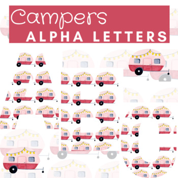 Preview of Back to School Camping Classroom Decor Alphabet Letters-Campers