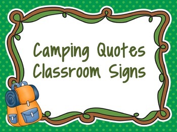 Preview of Camping Classroom Signs Freebie