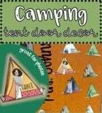 Camping Classroom door decor with student photos, great ou