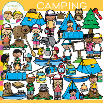 Preview of Summer Kids Camping Theme Clip Art